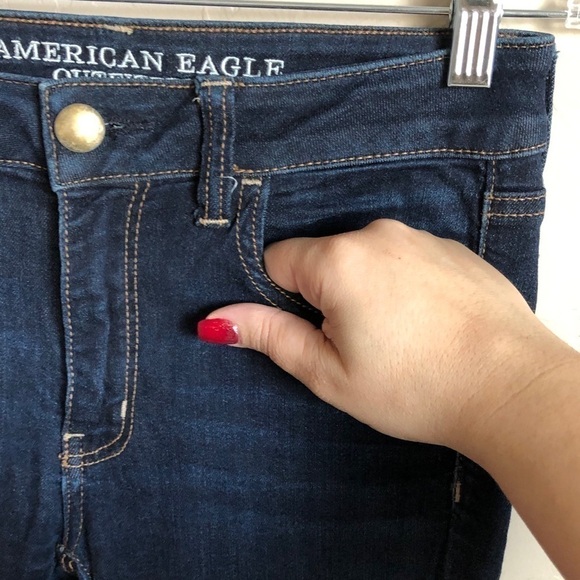 American Eagle Dark Wash Super‎ Stretch Jeggings - Picture 4 of 11